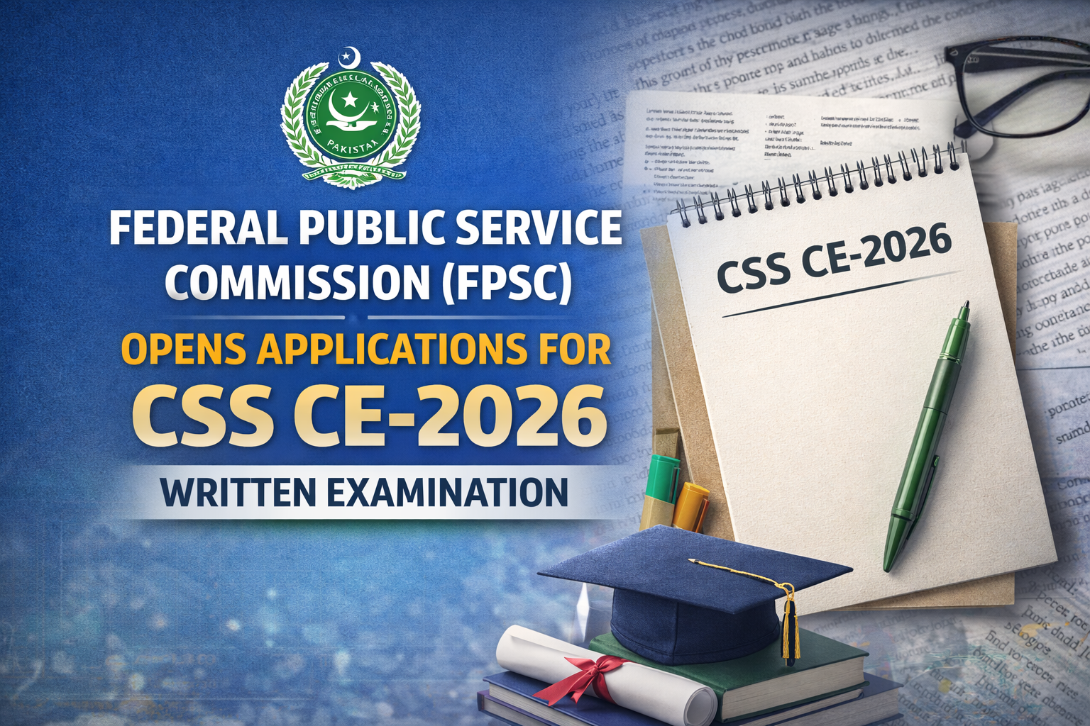 Federal Public Service Commission (FPSC) Opens Applications for CSS CE-2026 Written Examination