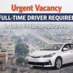 Urgent Vacancy Full-Time Driver Required in Lahore