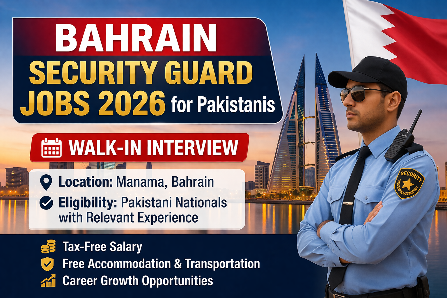 Bahrain Security Guard Jobs 2026 for Pakistanis