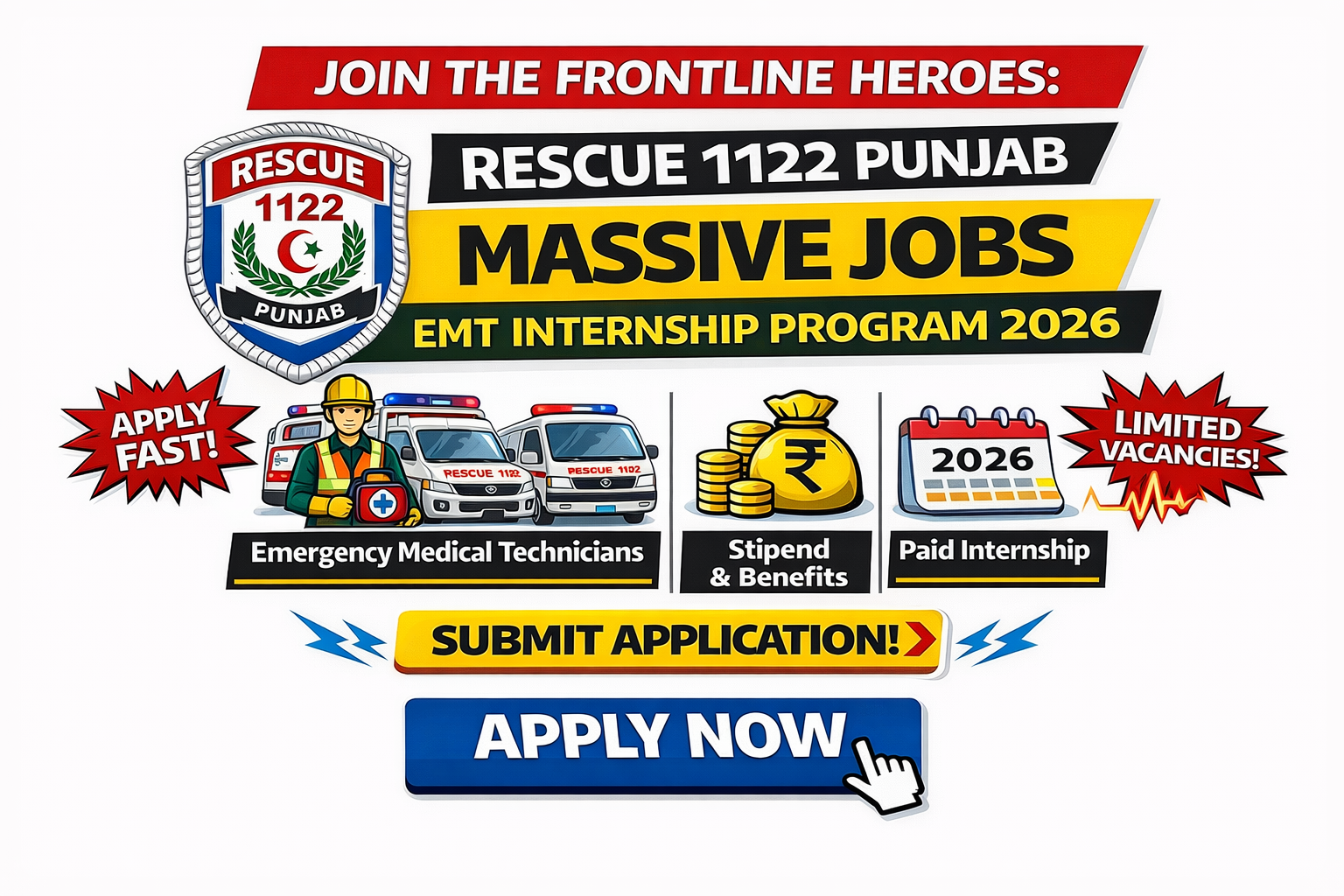 Rescue 1122 Punjab Announces Massive Jobs EMT Internship Program 2026